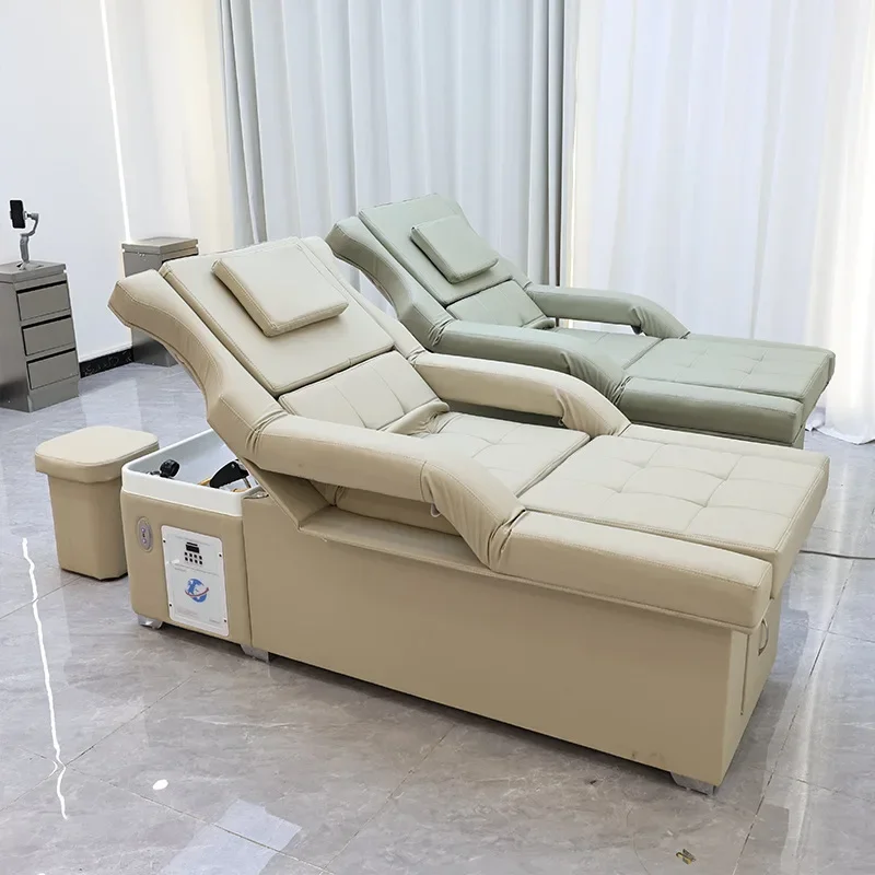 Electric Lifting Shampoo Bed Barber Shop Constant Temperature Water Circulation Head Therapy Foot Therapy Integrated Massage Bed