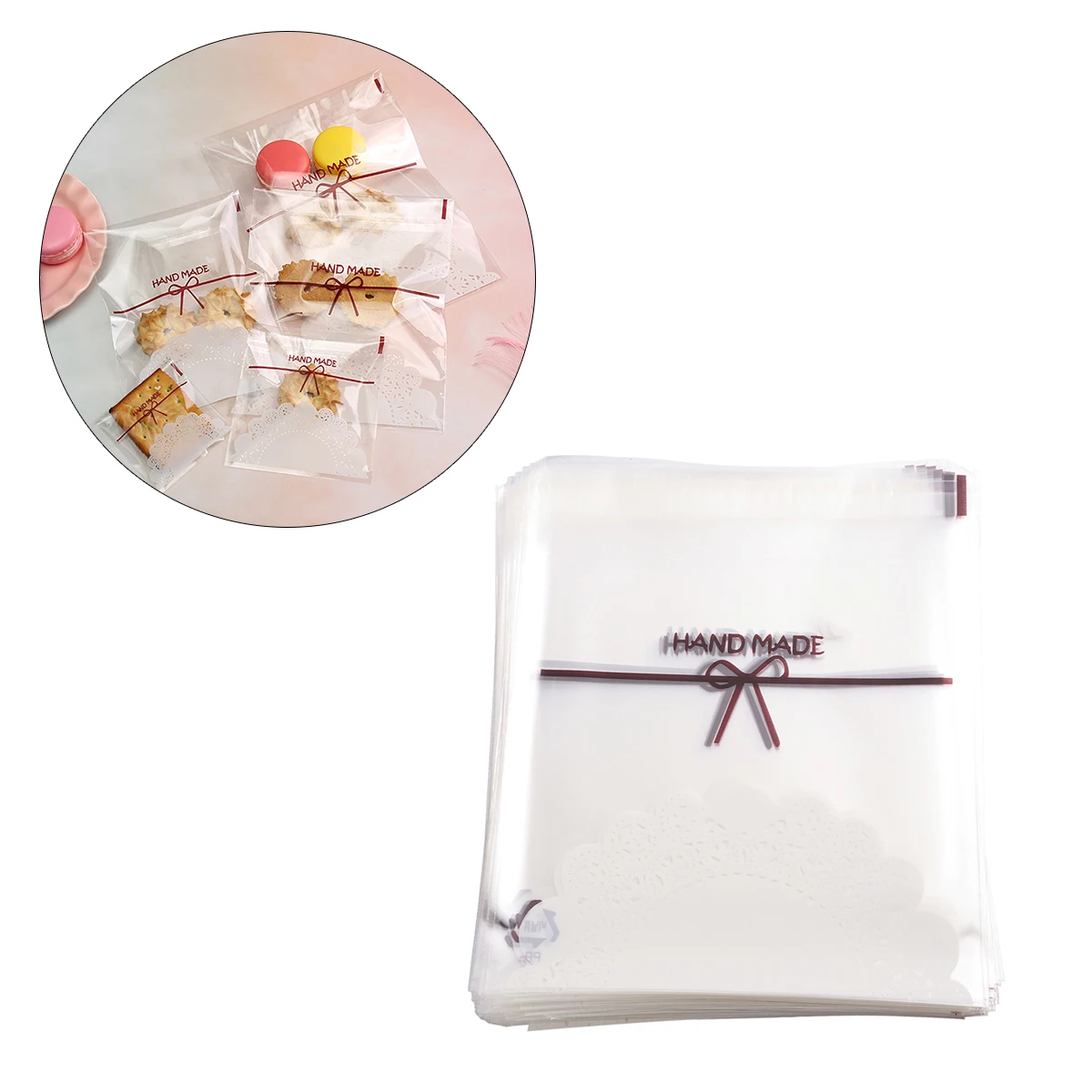 

200pcs Food Packaging Transparent Self-Adhesive Bakery Bread Storage For Candy Pastry Snacks Opp Plastic Dustproof Clear Bread