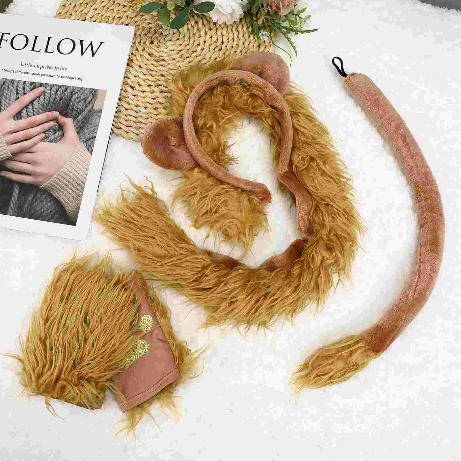 Halloween Clothes Animal Headbands Lion Cosplay Accessories Toddler Costume Adult