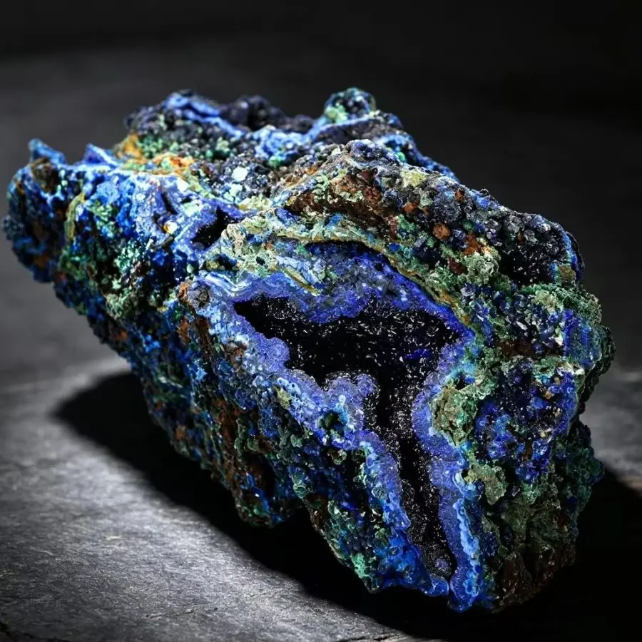Natural Azurite Malachite Symbiotic Mineral Specimen Raw Crystal Rough Stone Blue Green Ore Home Decor Collection Reiki Healing
