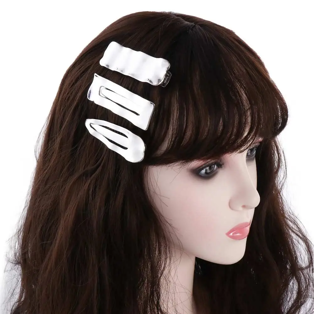 

Style Rectangle Geometric Bump Irregular Hollow Metal Hair Pins Side Bangs Hair Clips Punk Hair Clips Fix Fringe Barrette