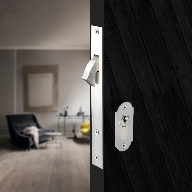 Sliding Door Lock aluminum alloy Window Locks Anti-Theft Safety Gate Wood Floor Lock with Cross Keys for Furniture Hardware