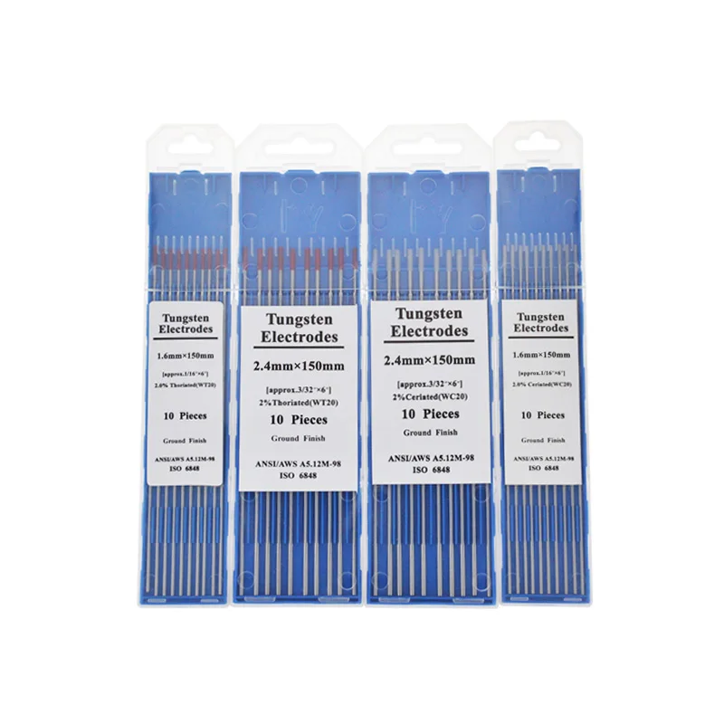 10 pz/scatola Argon Saldatura Ad Arco di Tungsteno Ago/Asta di tungsteno tungsteno Elettrodi 1.0/1.6/2.0/2.4/3.0/3.2/4.0mm WT20 WC20 WL20 WL15 WZ8 WP WY20