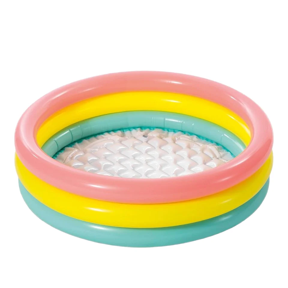 Hot Sale 34 In X 10 In Sunset Glow Design PVC Outdoor Baby Swim Pool Inflatable Under 100kg Capacity For 4 Kids