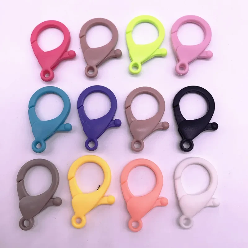 10pcs/lot 35*20mm Candy Colors Lobster Clasps Hooks Key Chain Sweet Key Rings for DIY Charms Keychain Jewelry Making Accessories