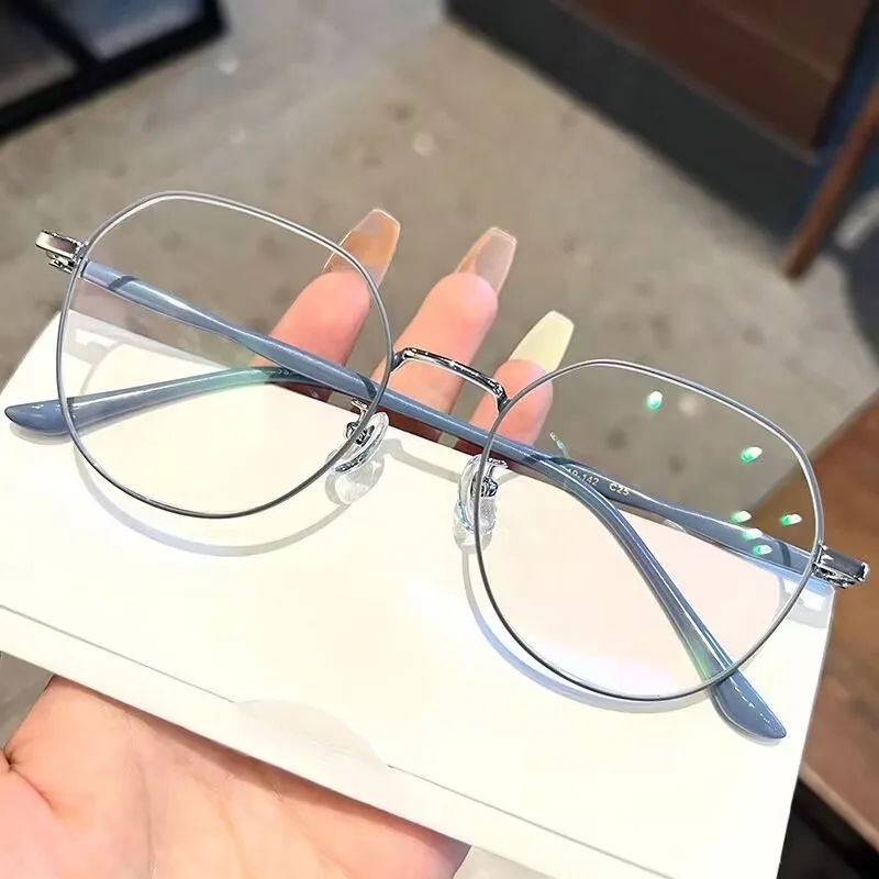 Koreanische Mode Metallrahmen Brillen Anti Blaues Licht/Strahlung Gläser für Frauen für Studenten – Detail 4
