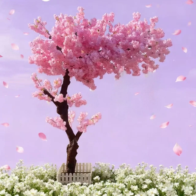 

Имитация вишневого дерева, дерево желаний на открытом воздухе, дерево с цветком персика, украшение свадебной арки, украшение для дома и сада в отеле