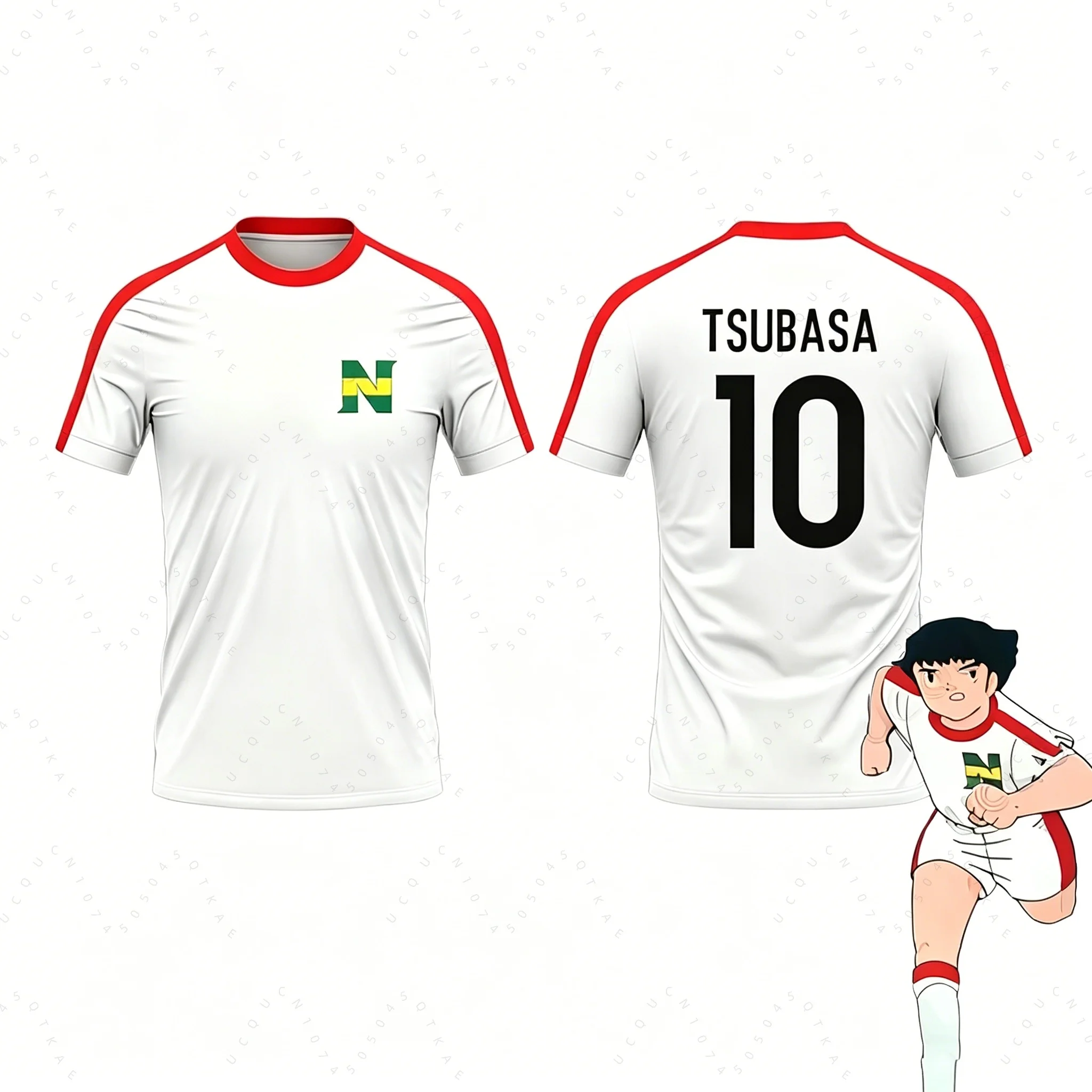 Piece Outfit Children Tracksuit Captain Tsubasa Football No.10 Print T Shirt Can Choose T-Shirts Or Shorts Kids Adult Clothes image 5