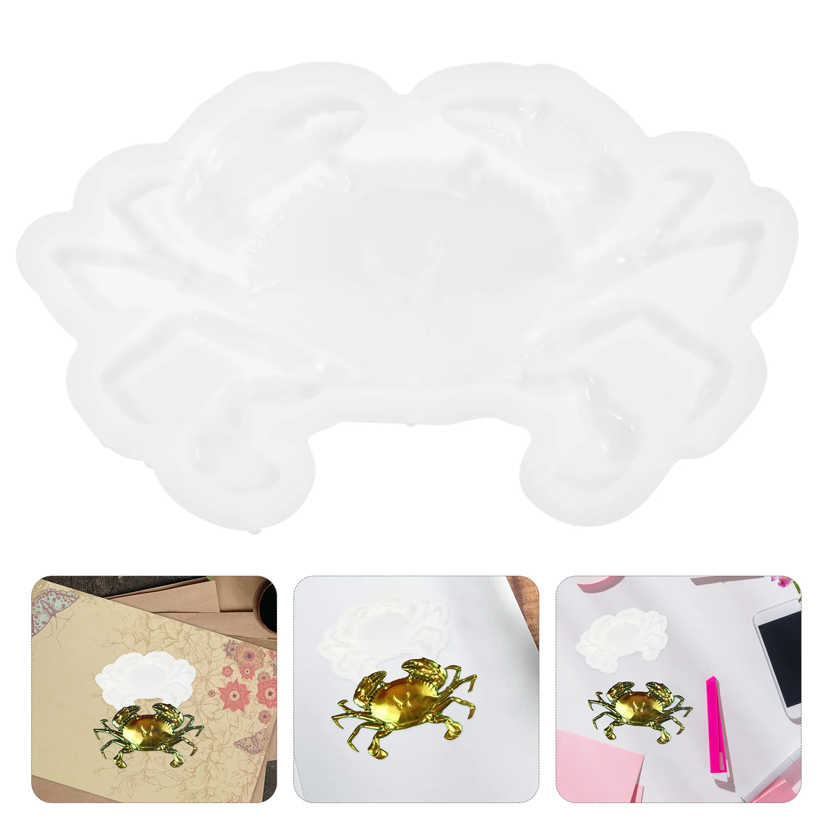 

Crab Ornament Mold Easy to Clean Silicone for Crafts Animal Pendant Shaped Molds Decorate Portable Toys Silica Gel DIY Bag