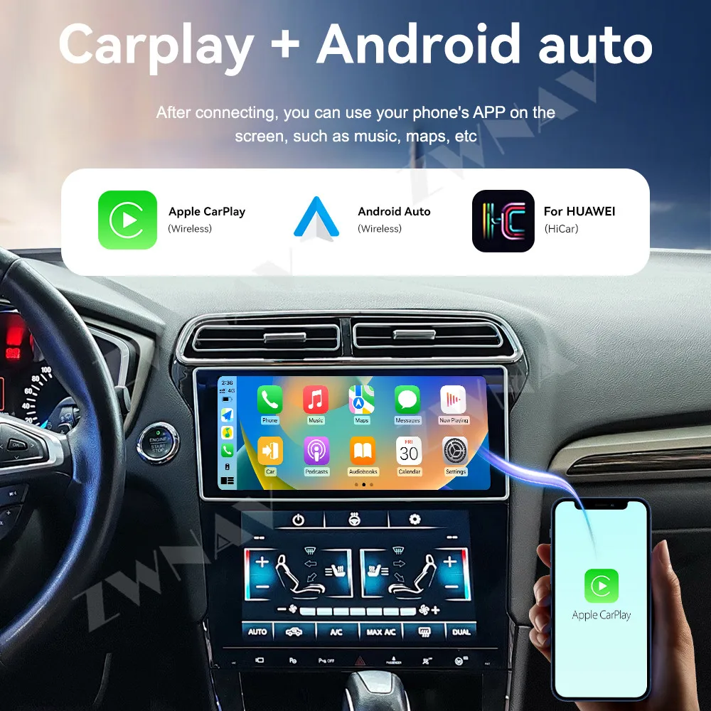 

Автомобильный радиоприемник Carplay Android 13, 10,33 дюйма, сенсорный экран для Ford Mondeo 2013-2018, автомобильный GPS-навигатор, автомобильный мультимедийный плеер