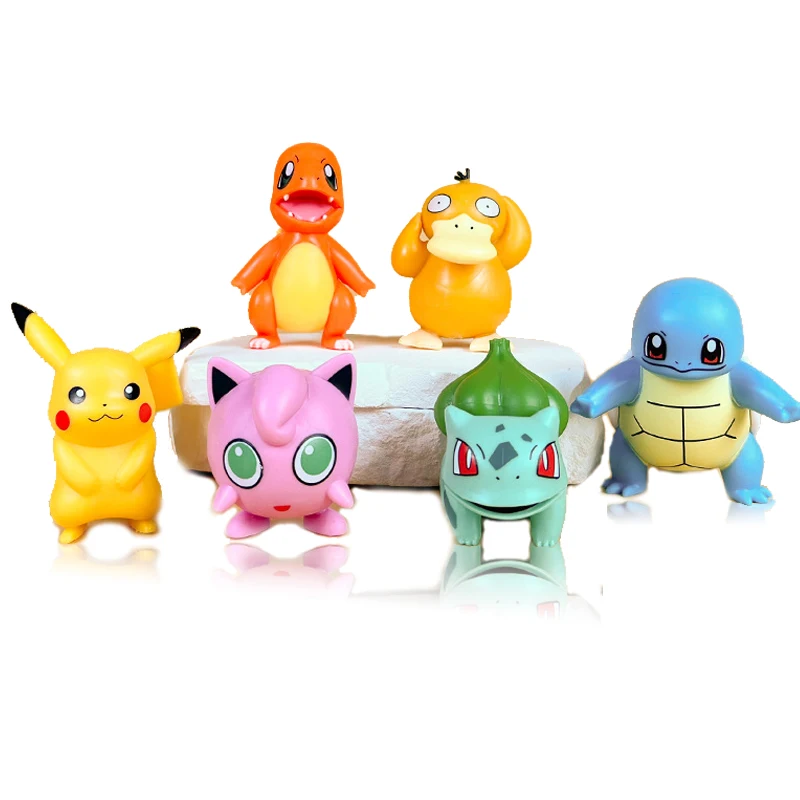 

6PCS Pokemon Anime Figure Toys Pikachu Charizard Mewtwo Decoration Ornaments Action Figure for Children Birthday Toy Gifts