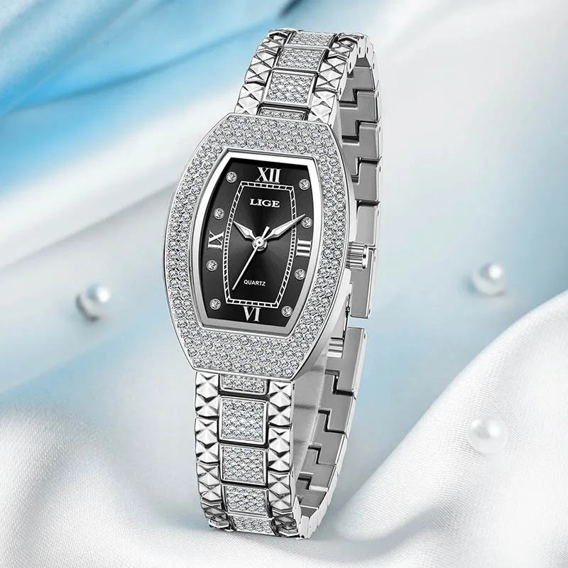 LIGE Sports Watch for Women Simple Square Fashion Waterproof Bracelet Quartz Wristwatch Students Ladies Watches Reloj Mujer+BOX