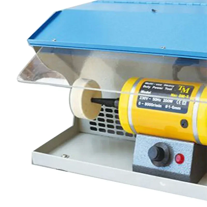 Motor de pulido con colector de polvo, turbina de doble cabezal, 250W, regulación continua de velocidad, rectificadora, herramientas de pulido de joyería