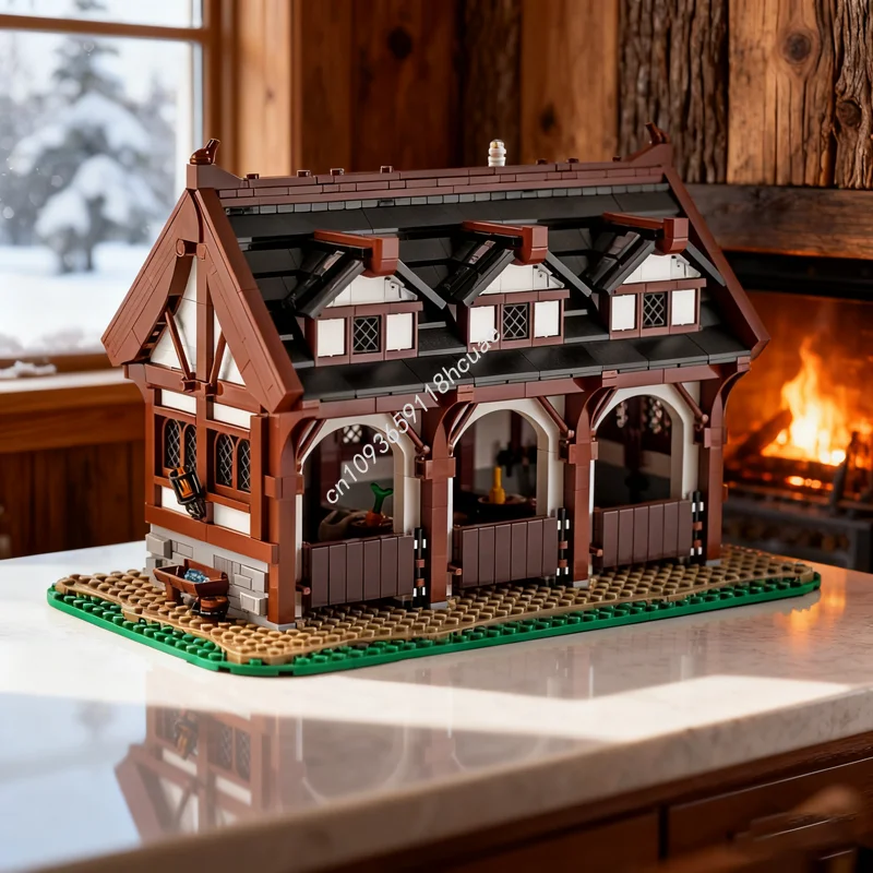 

1094pcs MOC Medieval Stable Castleed Model Building Blocks Christmas Gifts Construction Creative Toy Idea Education Brick Kids