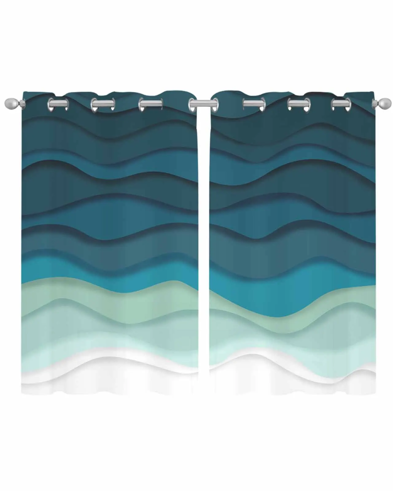 

Абстрактный спрей Ocean Gradient Тюль Украшение гостиной Прозрачные прозрачные шторы Спальня Кухня Вуаль Шифоновые шторы