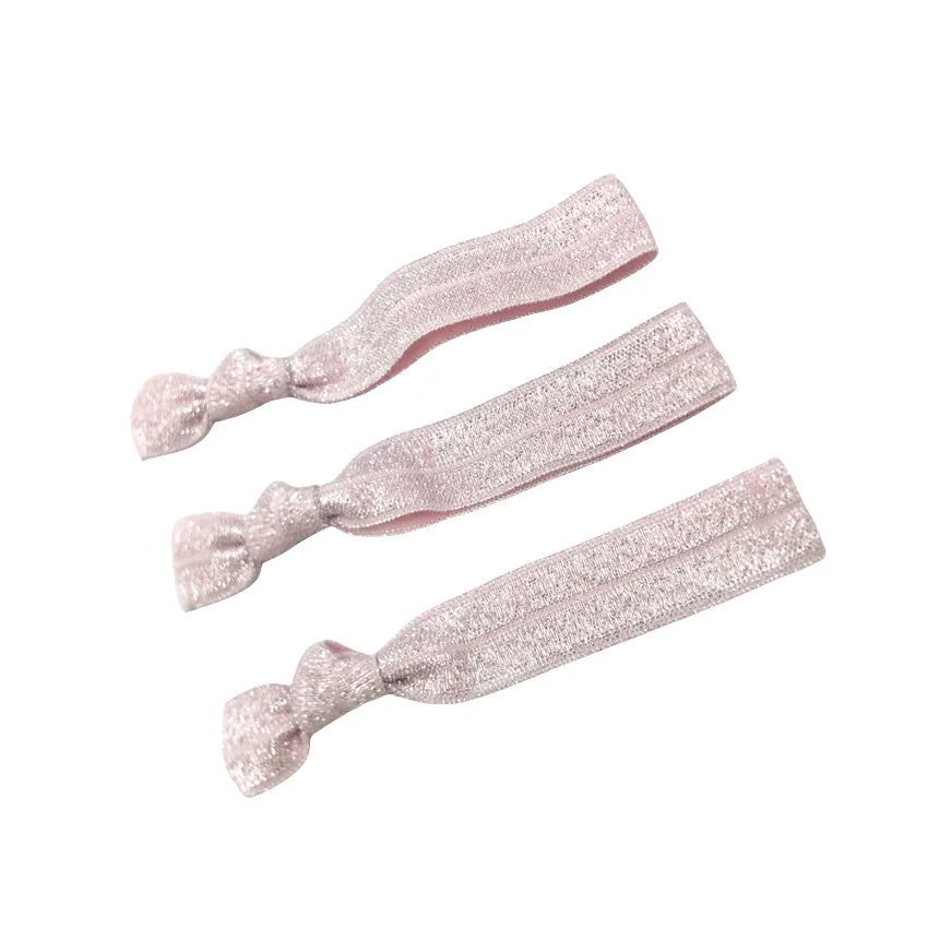 50 Stück/200 Stück glitzernde geknotete Haargummis, Pferdeschwanzhalter, bunt, keine Falten, elastisches Band, Handdreh-Armband, Zubehör – Detail 19