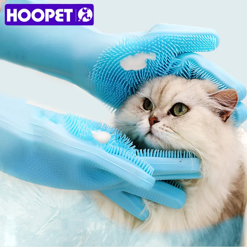 

HOOPET Pet Grooming Glove Soft Cat Hair Remover Gentle Deshedding Brush Glove Bath Tool for Cats Dogs Pet Hair Remover Mitt