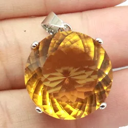 Buy 4 Get 1 Free 30x20m Eye Catching Big Gemstone 7.4g London Blue Topaz Golden Citrine Ladies Silver Pendants