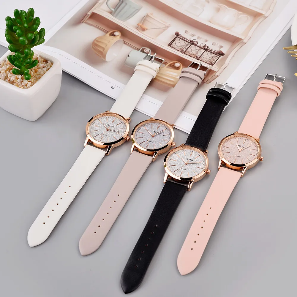 Women\'s Full of Stars Shiny Watches Luxury Brand Ladies Leather Strap Wrist Watches Female Fashion Classic Quartz Wristwatches