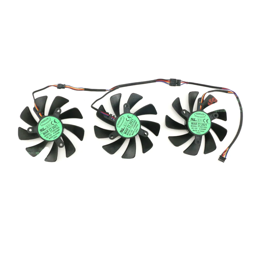 NEW 3PCS 85MM 4PIN T129215SU Cooling Fan RX6900XT RX 6800 XT GPU FAN For Dataland RX6900XT RX6800 6700XT X-Seria Video Card Fan