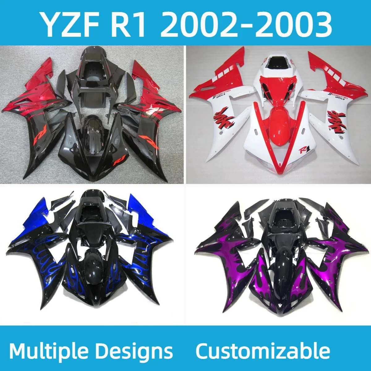 

New Style Fairing Kit for Yamaha YZF R1 2002 2003 Motorcycle Accesorios Para Motos Fairings YZFR1 02 03