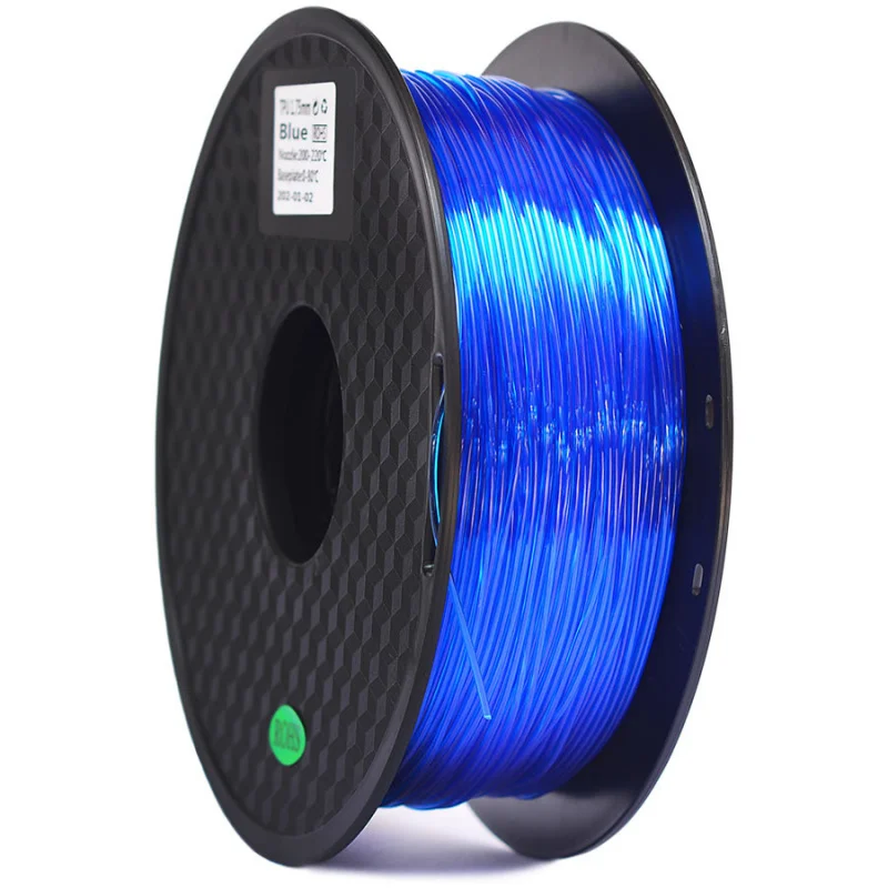 

1kg Clear TPU 95A Filament, Transparent Blue & Yellow for All 3D Printers