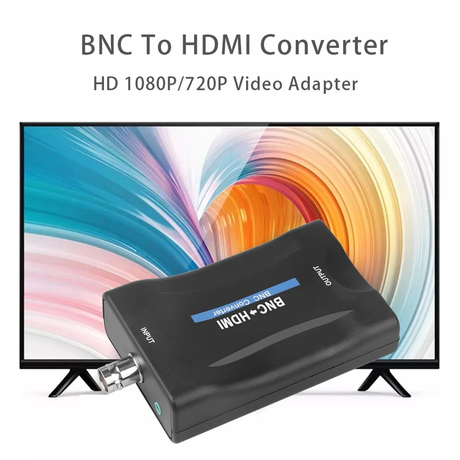 Przetwornik BNC do HDMI-kompatybilny wyświetlacz HD HDMI do BNC 1080P/720P Adapter wideo obsługi sygnału SDI z kablem USB