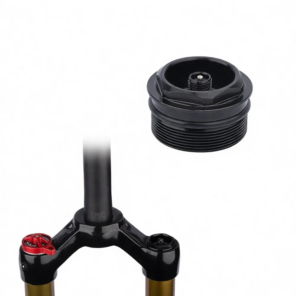 For Bolany Bicycle Suspension Fork Air Valve Cap Aluminum Alloy Repair Parts High Sealing MTB Front Fork Nut Accessory 31mm 1.0P