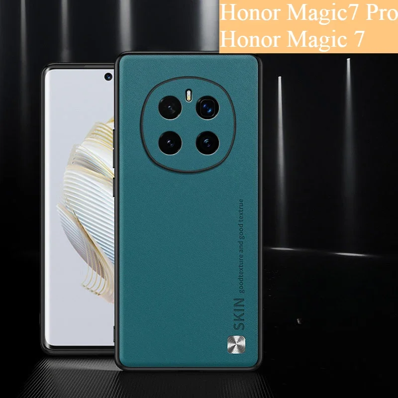 Luxury Leather Case For Honor Magic7 Magic7 Pro Phone Cover For Honor Magic 7 Pro Silicone Camera Protect Shockproof Bumper