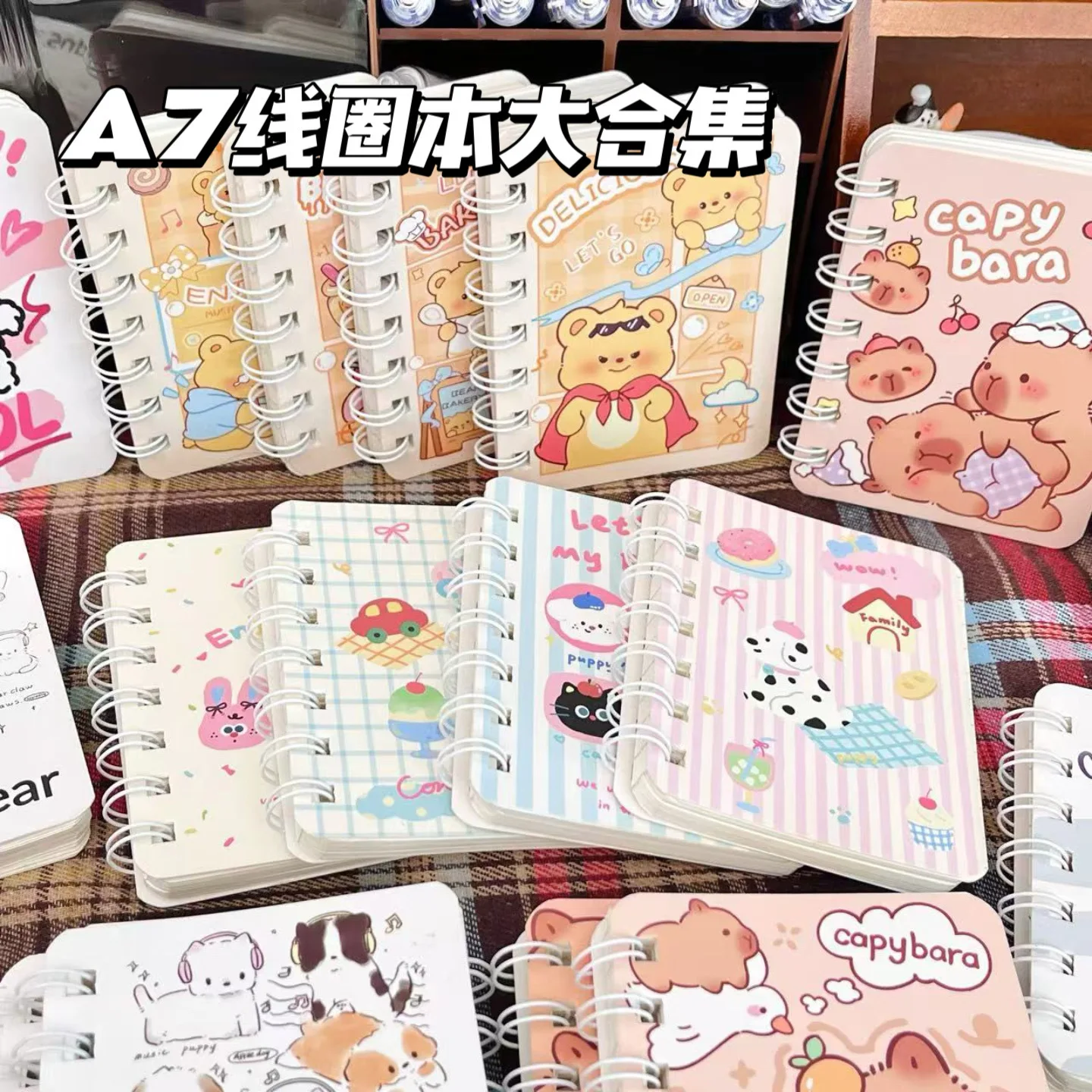 80 Sheets Cartoon A7 Coil Book Collection Lucky Bag Student High Value Cute Pocket Book Portable Small Notebook Journal Notebook