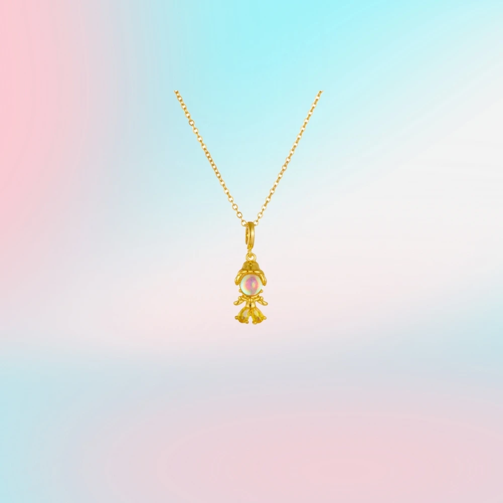 Modische bunte Zirkon-Märchen-Kleine Prinzessin-Halskette, vergoldete Universal-Kette, Schlüsselbeinkette, süßes Temperament – Detail 5