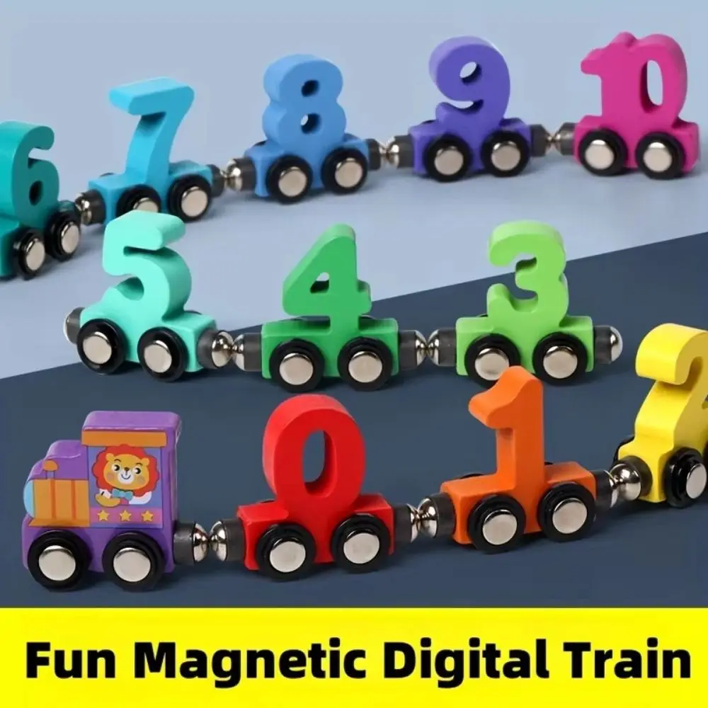 

Number /Animal/Fruits/Dinosaur Magnetic Wooden Train Toys Educational Montessori Number Train Set
