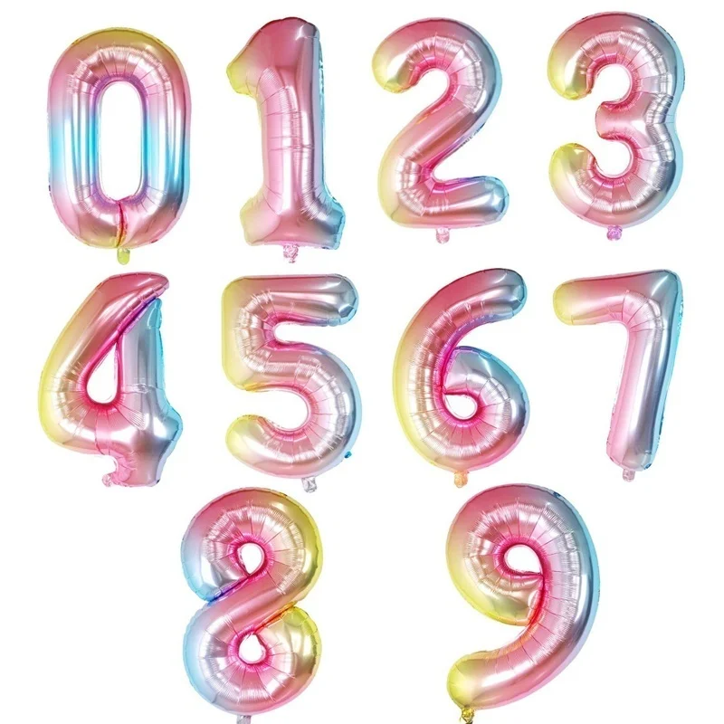 32inch Foil Number Balloons 0 1 2 3 4 5 6 7 8 9 Digit for Birthday Baby Shower Anniversary Wedding DIY Party Decoration