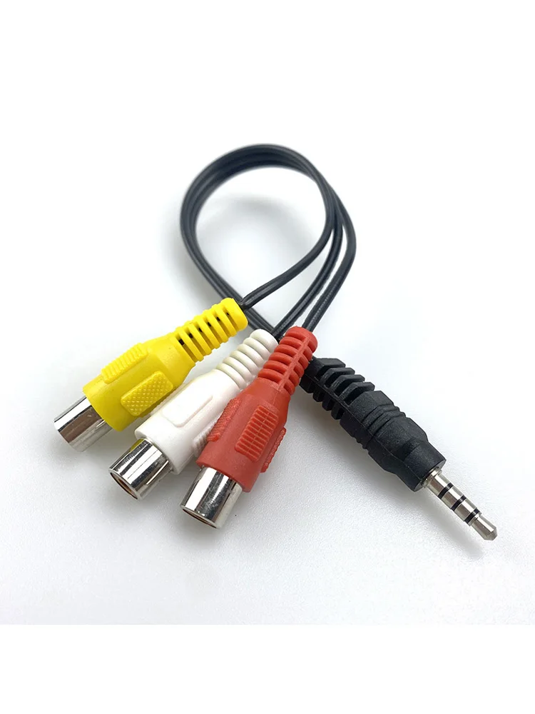 1 Mannelijk Naar 3 Vrouwelijke Rca Adio Video Splitters Snoer Rca 1 Jack Plug Naar 3 Sockets Adio Videokabel Voor Tv Dvd Pc Telefoon Laptop Tabl