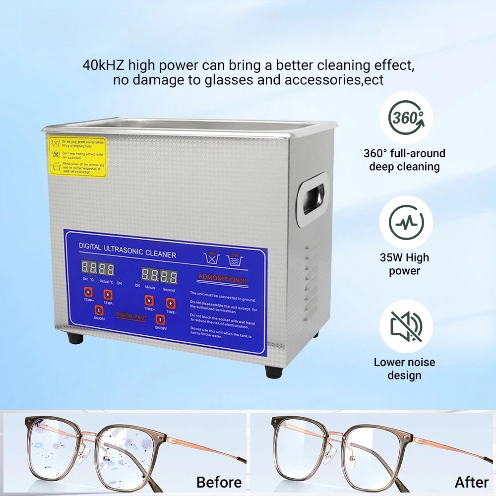 For Ultrasonic Cleaner Ultrasound Cleaner Portable Ultrasound Cleaning Machine Multifunction 2L-3L Diswasher Home Appliance