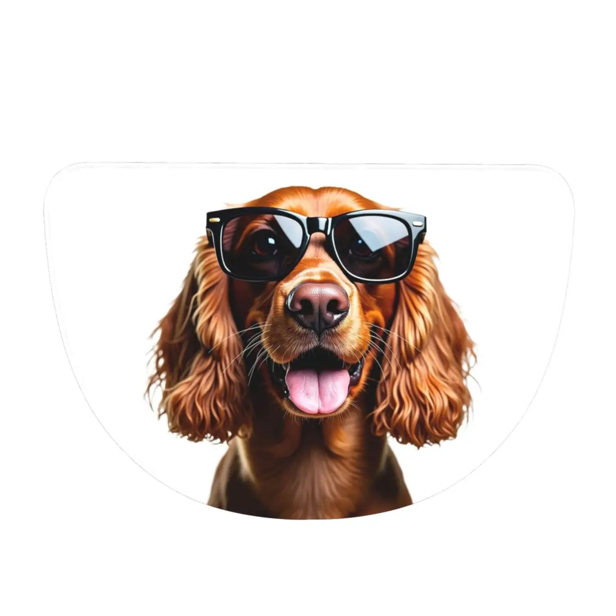 Funny Cool Cocker Spaniel Wearing Sunglasses Soft Flannel Half Round Doormat Non Slip Bathroom Mat Absorbent Floor Carpet