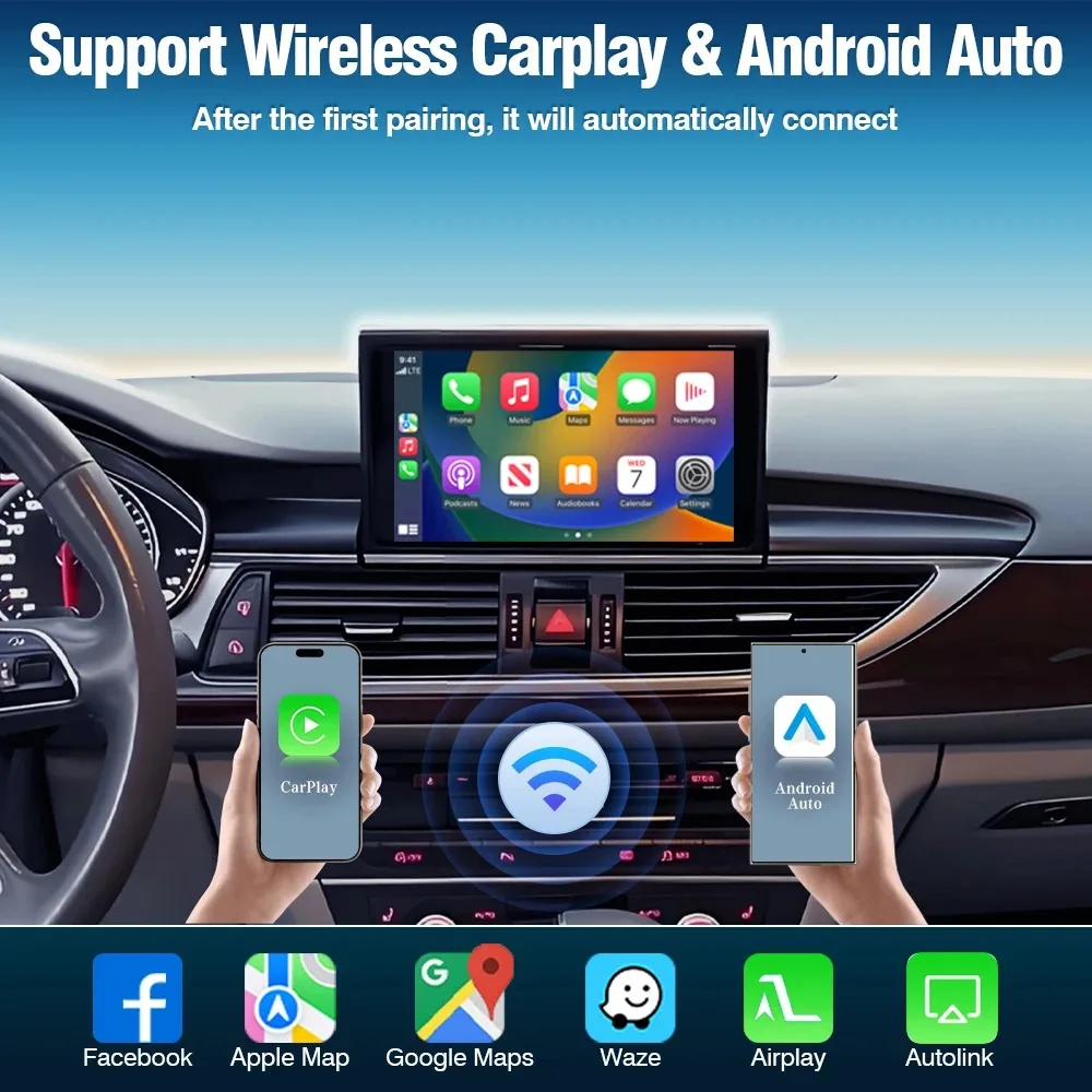AUTOABC Wireless Carplay Android Auto Interface For AUDI A6 A7 C7 HN RMC MHI With Mirror Link AirPlay AUX BT Car Module Box