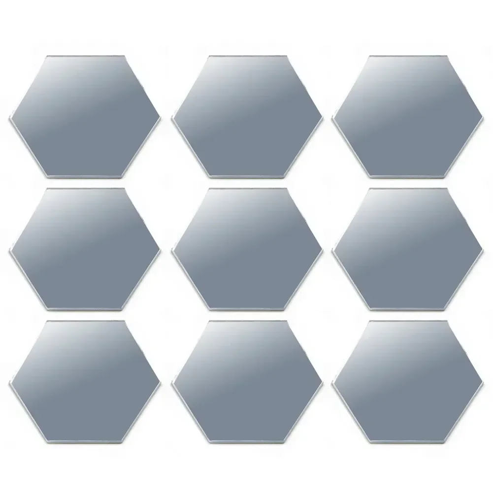 24Pcs Mirror Hexagon Wall Stickers Acrylic Removable Art Decal Home Decor Mural DIY 46*40*23mm For Living Room