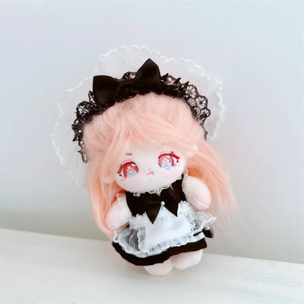 Princess Skirt Cotton Doll Maid Skirt Apron Maid Dress Idol Dolls Dress Headwear Kawaii 10cm Cotton Doll Clothes 10cm Idol Doll