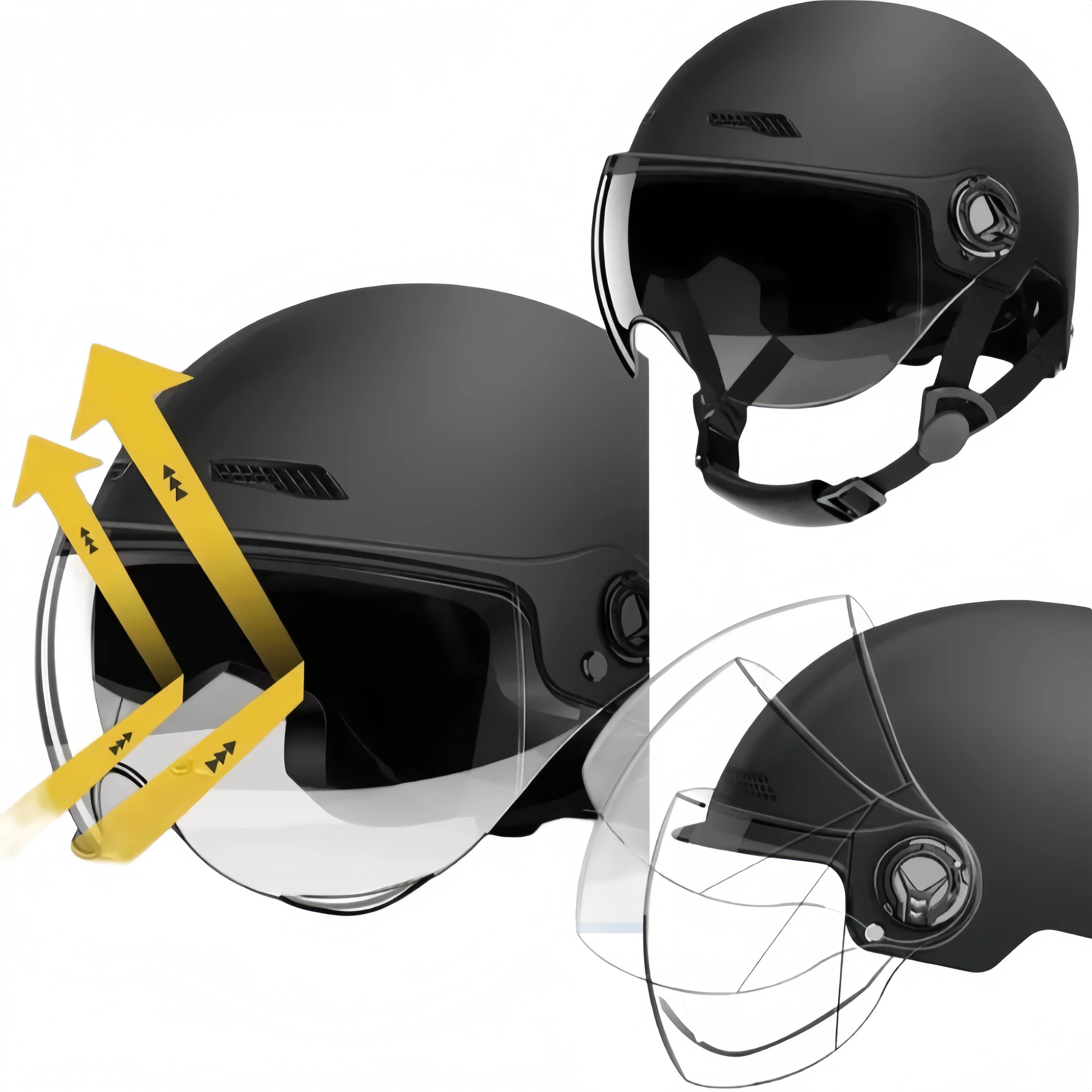 

Винтажный полушлем для мужчин и женщин, легкий защитный шлем для мотоциклов, скутеров, велосипедов и MTB.