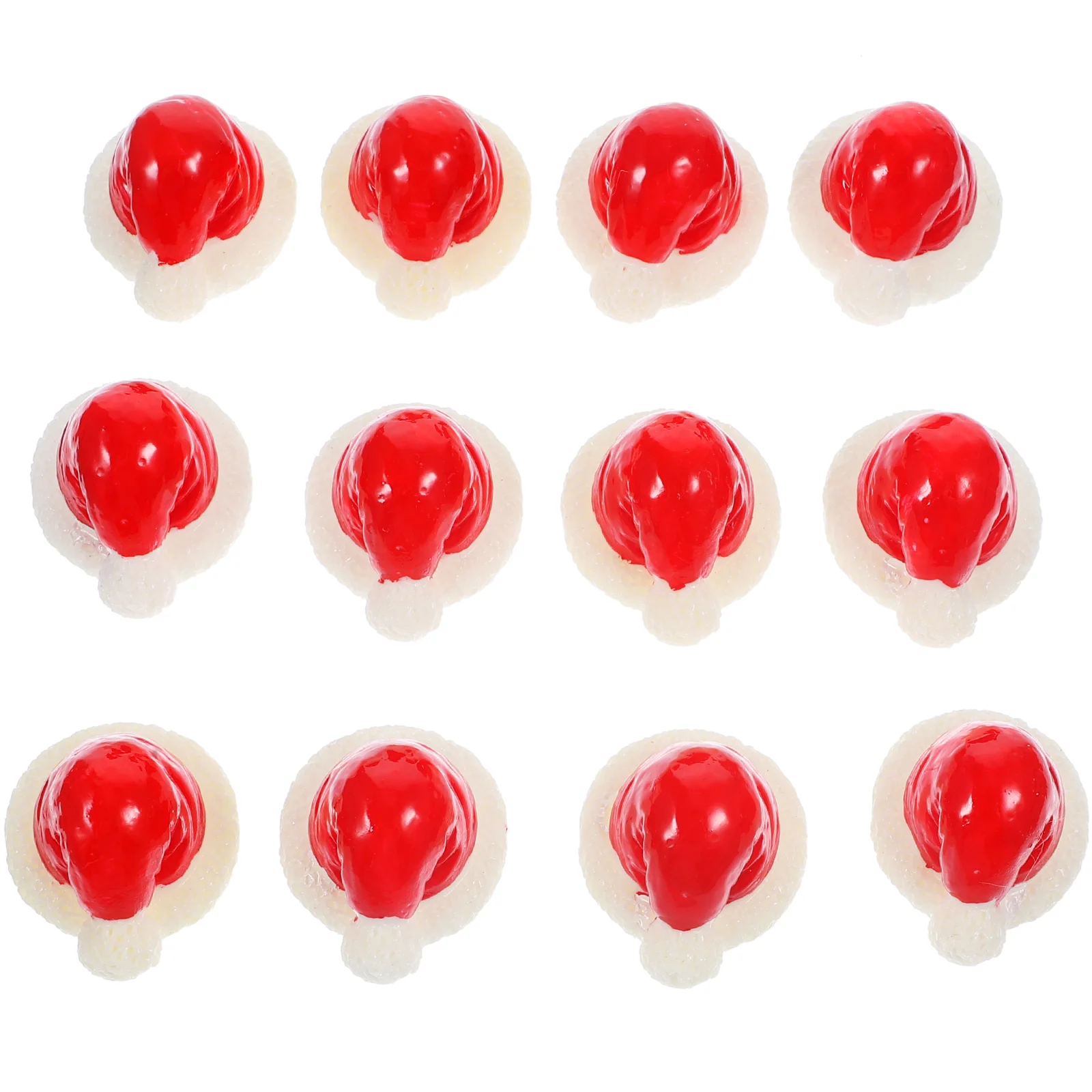 Micro Landscape Red Christmas Hat DIY Decoration Accessories Small Ornaments 12pcs (large Size) Decorations Miniature