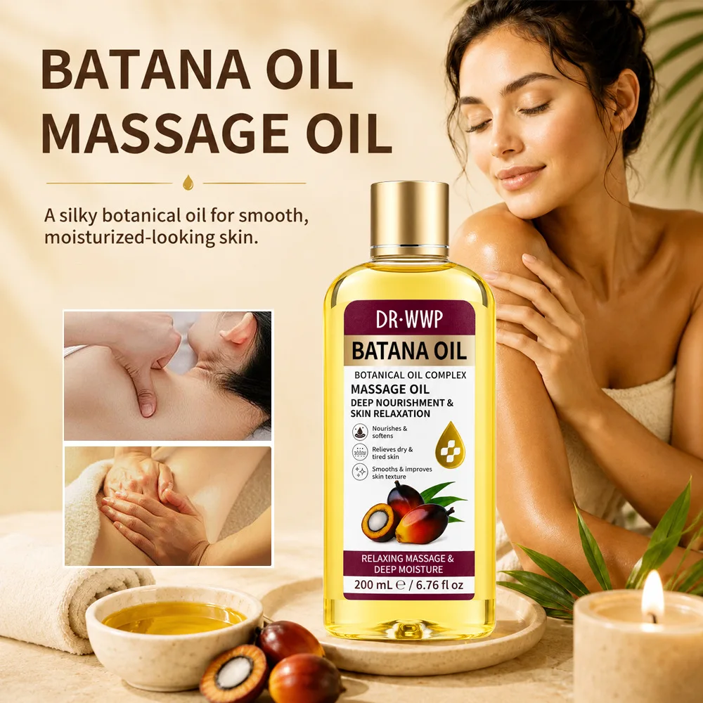 Batana Massage Oil 200ml Nourishing Body Oil Skin Relaxation Hydrating Brightening Glutathione Body Care Oil for SPA Massage