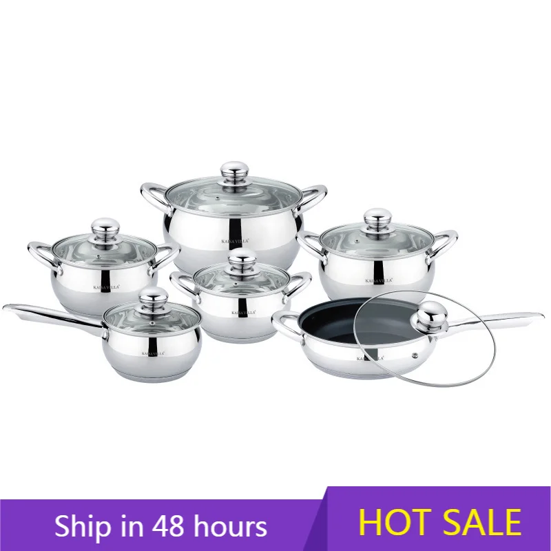 

12pcs Kitchen Utensils Camping Cookware Sets Cookware with Glass Lid