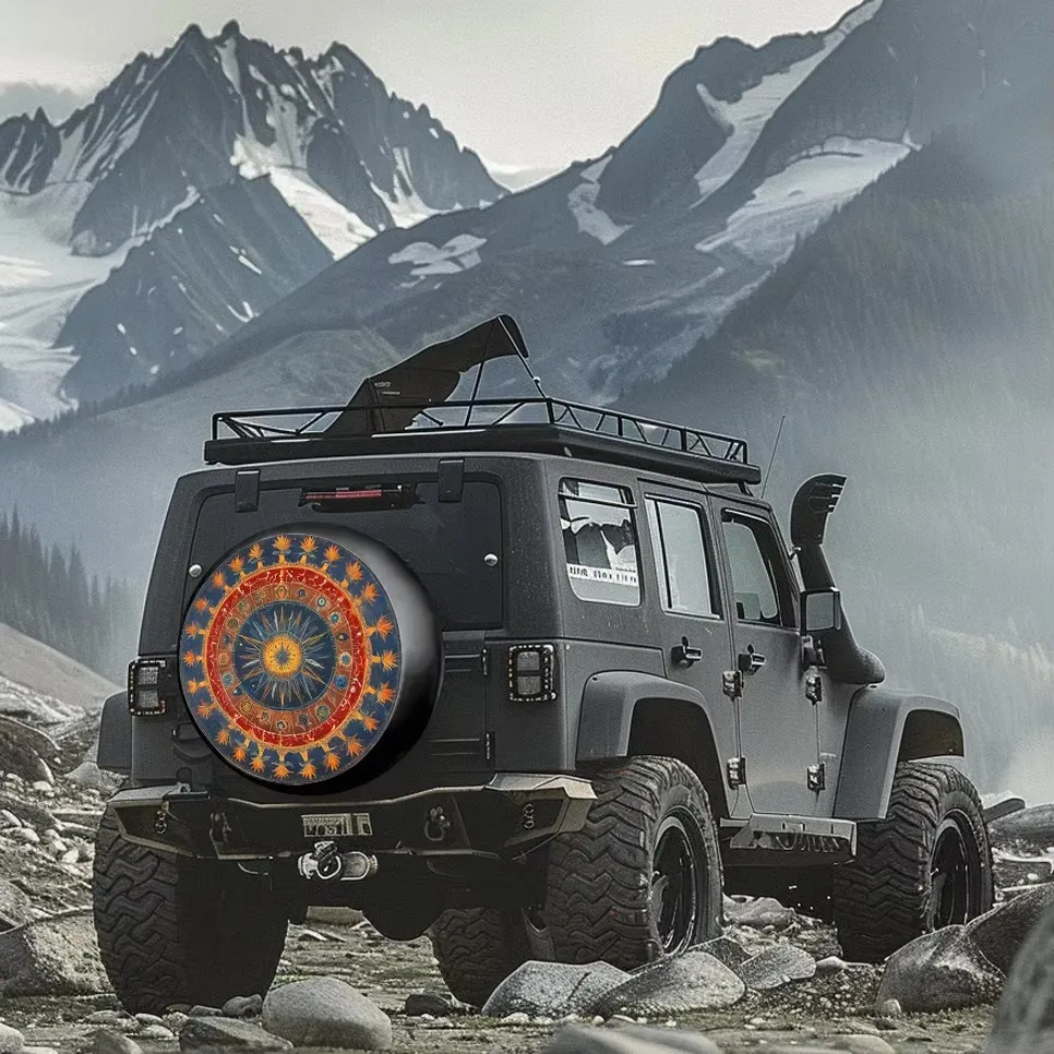 Mysterious Star Chart Spare Tire Cover for Off-Road Vehicles RVs Vans