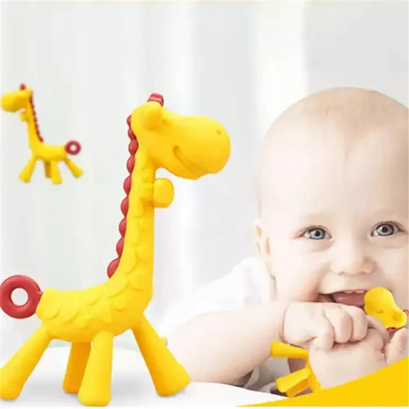 Baby Teether Cartoon Teething Nursing BPA Free Soft Silicone Baby Teeth That Fawn Molar Rod Giraffe To Bite The Teether Safty