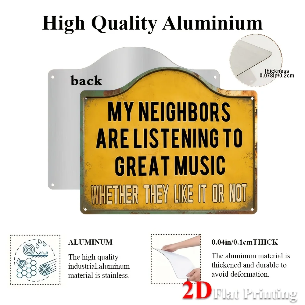 1pc, 2D Flat, Signs Metal Sheet Painting 