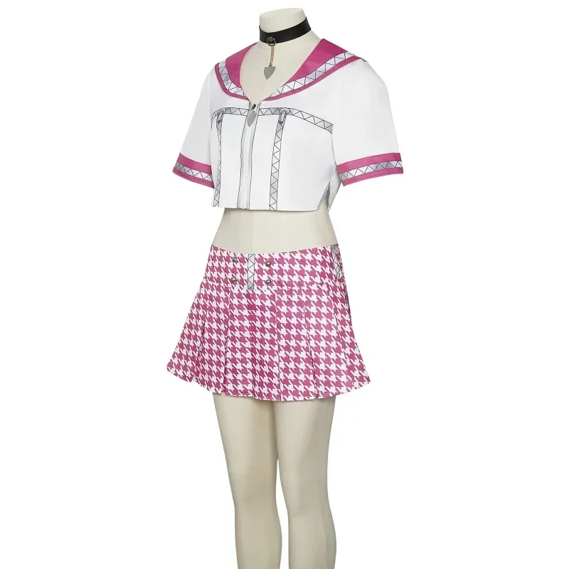 CosplayKujikawa Rise disfraz de Cosplay con perruque pour femme, robe de danse rose pour fille, Halloween