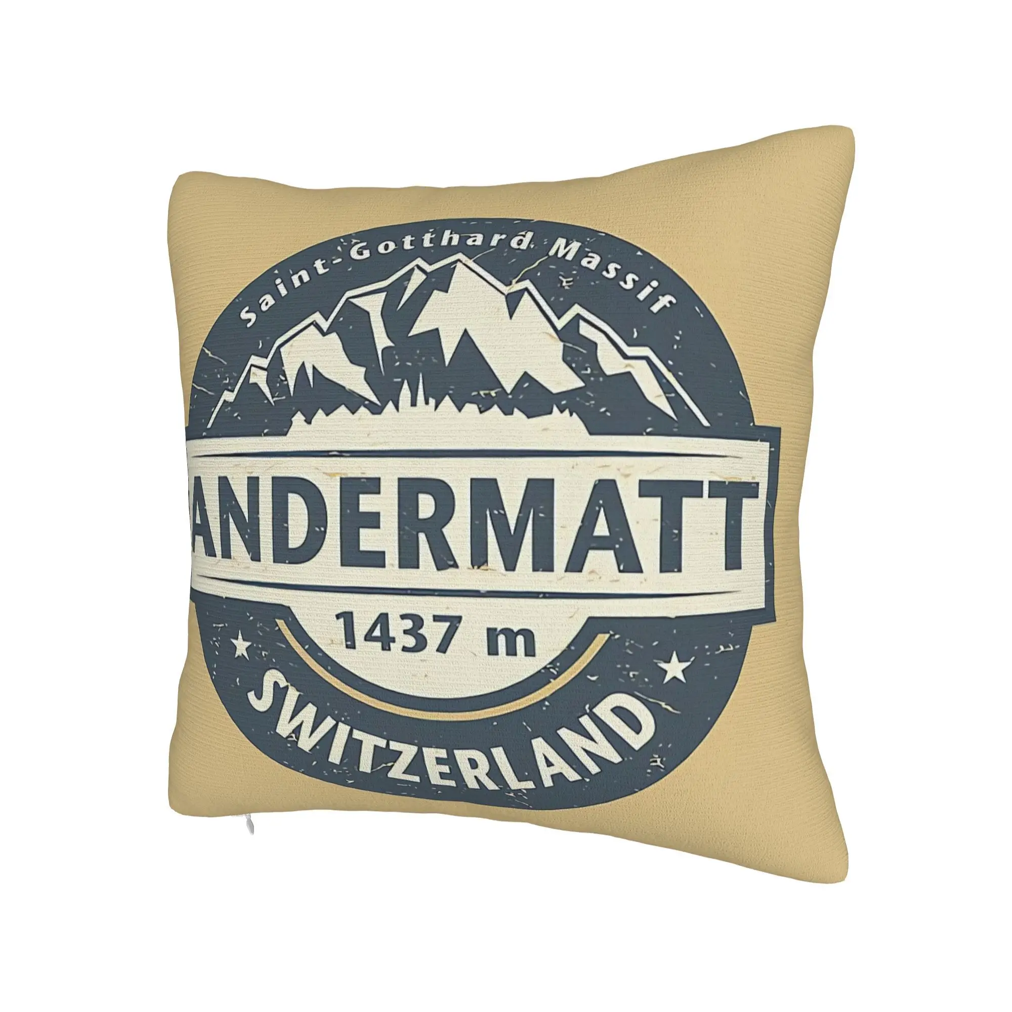 Andermatt Switzerland Themed New Chinese Style Living Room Sofa Cushions and Pillows Cover - Double Sided Print