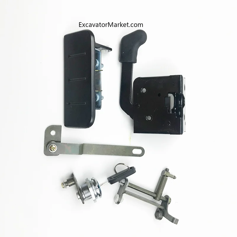 Door Lock Assembly,inner And Outer Handles,lock Cylinder Bracket,reverse Buckle Lock, Excavator Accessorie High Quality