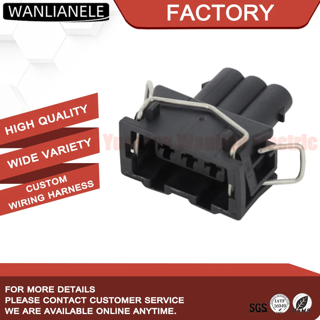 50 Sets 357972753 3 Pin Female Connector Flat Contact Housing Fit Speed Sensor Crank Position Sensor TPS